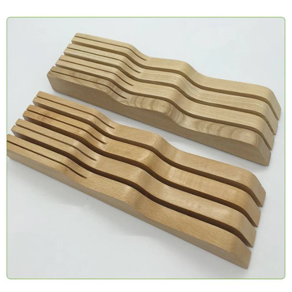 

Wood Kitchen Knife Wood Holder Block 7 Knife Slots Storage Organizer Tool