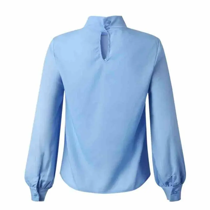 

Trendy Women Casual Long Sleeve Turtleneck Chiffon Blouses Female Girls Solid Color Loose Baggy Tops Tunic Shirts Plus Size