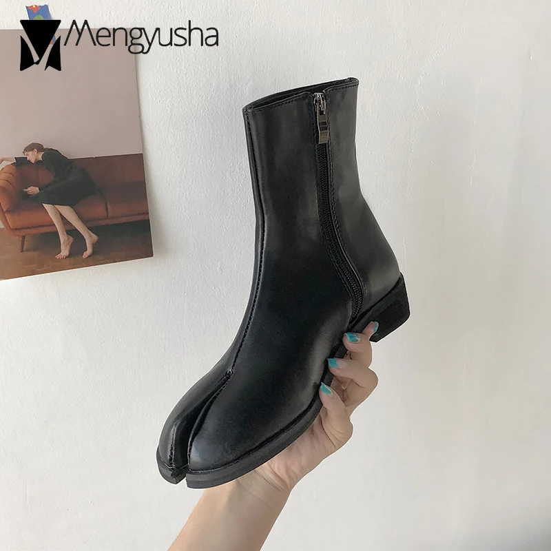 Таби ниндзя ботильоны &quotМартенс&quot женские универсальные черные на низком