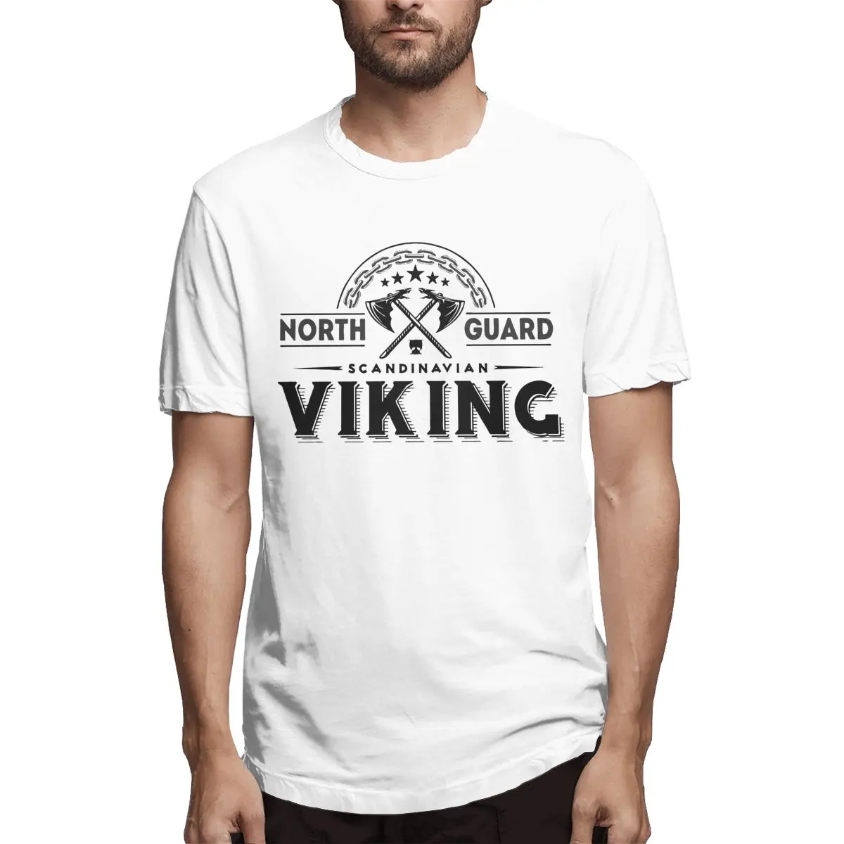 

Viking North Guard Men Crazy Tee Shirt Short Sleeve O Neck T-Shirt Pure Cotton 4XL Clothes