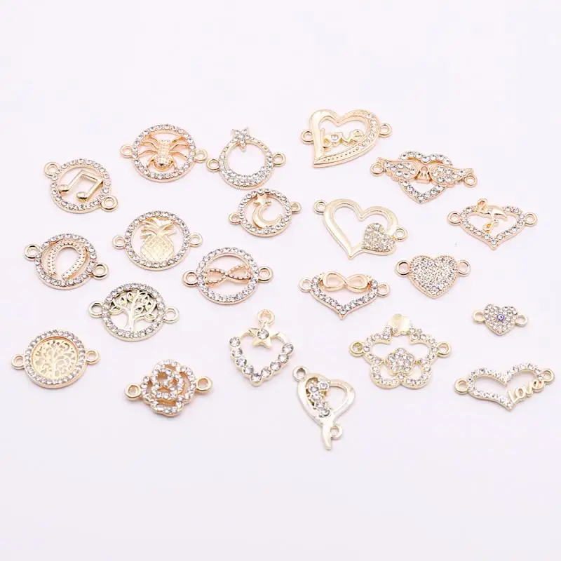 10 шт. золотистые крестообразные детали соединителей в виде животных для