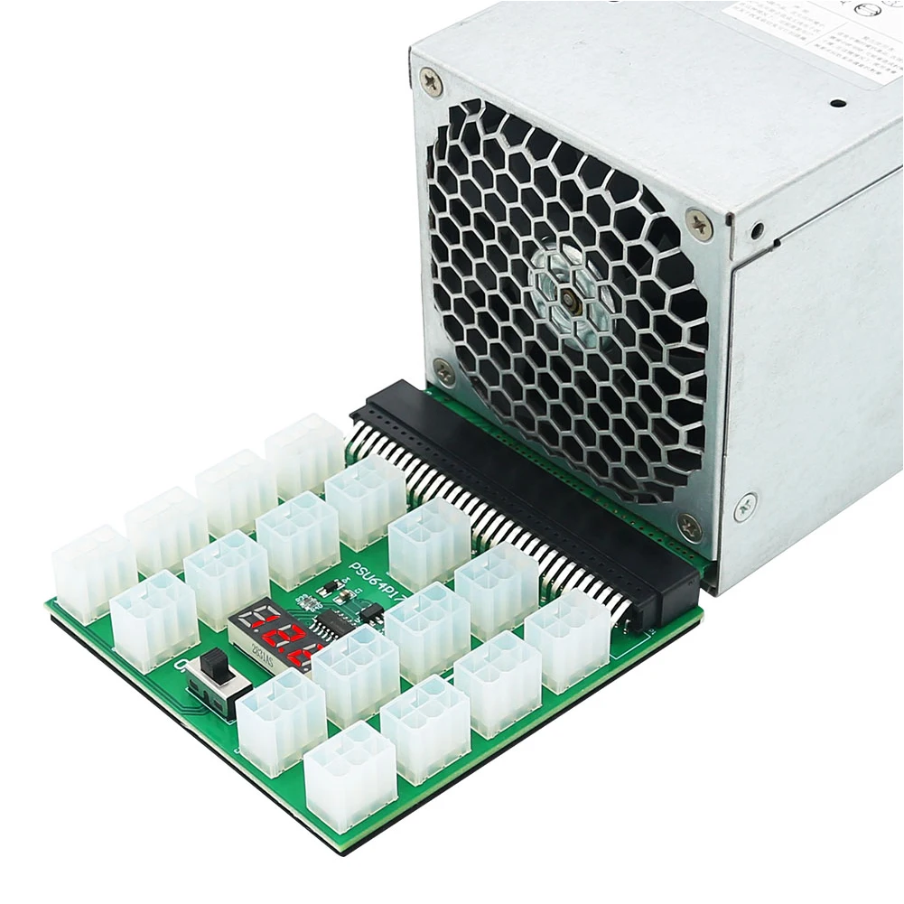 

Обновленная плата блока питания ATX 17x 6Pin адаптер преобразователь 12 В для FUJITSU DPS-800GB BTC ETH Майнинг графическая карта