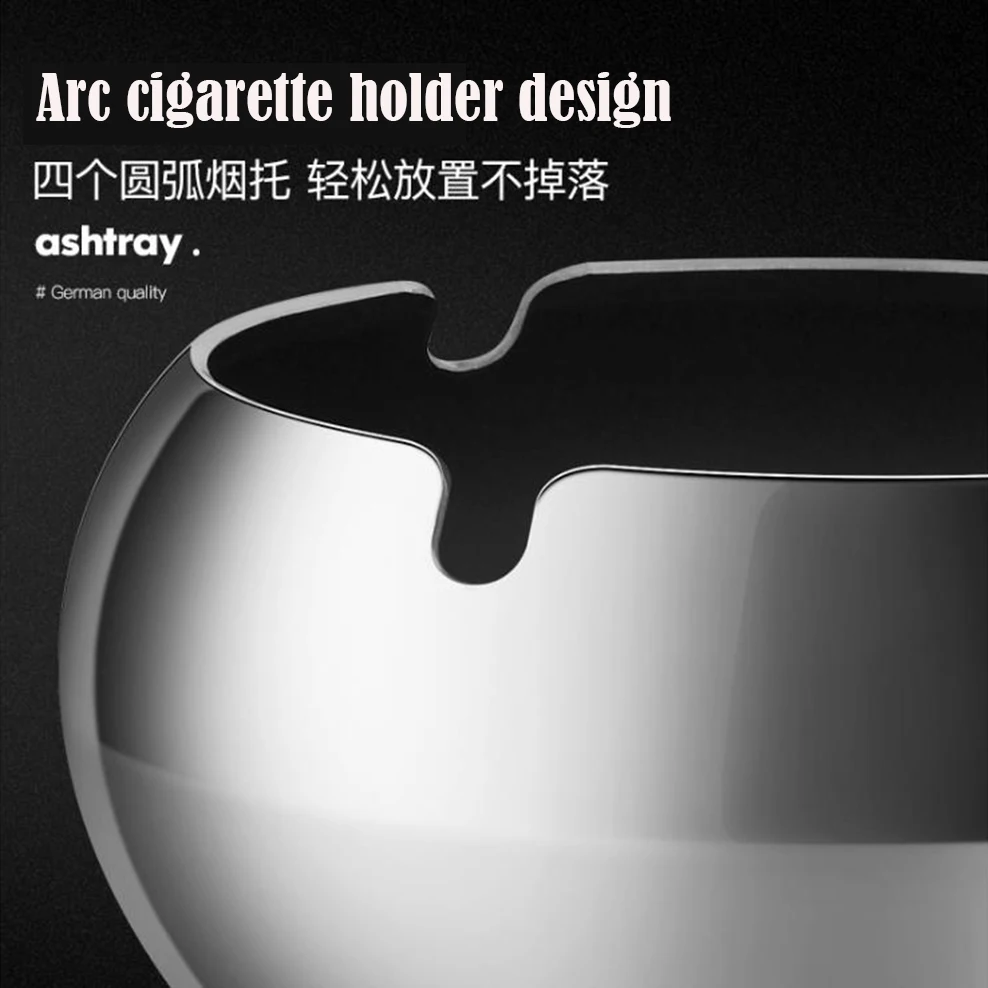

Thickened Stainless Steel Ingot Ashtray Anti-Drop Round Cigarette Cup Hotel KTV Household Ashtray Decorative Ornaments