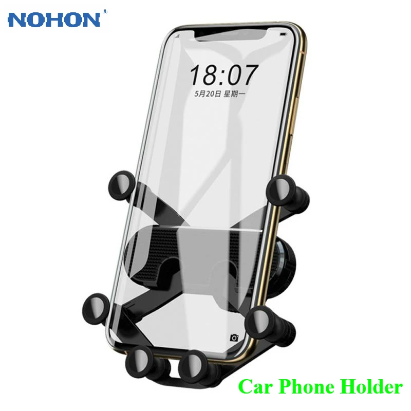 

Nohon Gravity Car Phone Holder for iPhone Samsung Xiaomi Huawei Air Vent Clip Car Mount No Magnetic Phone Holder Mobile Stand
