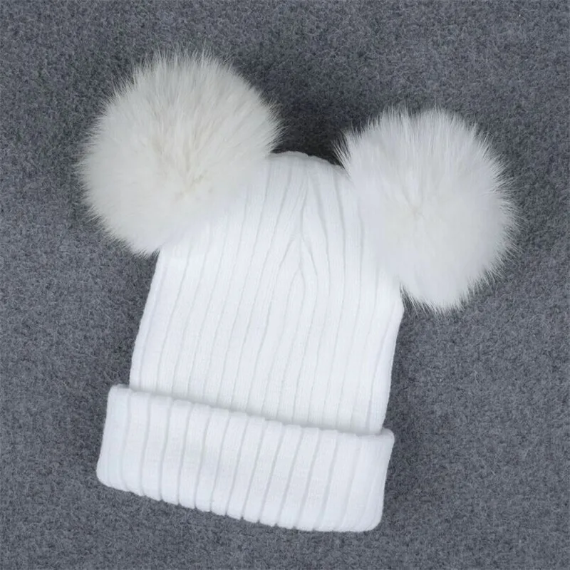 Mink And Fox Fur Ball Cap Pom Poms Winter Hat for women girl 's hat knitted beanies cap brand thick female Braided Crochet | Аксессуары
