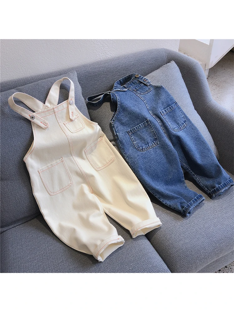 

2020 Baby Girl Boy Denim Pants Overalls Spring Autumn Kids Jeans Pants Children Clothes