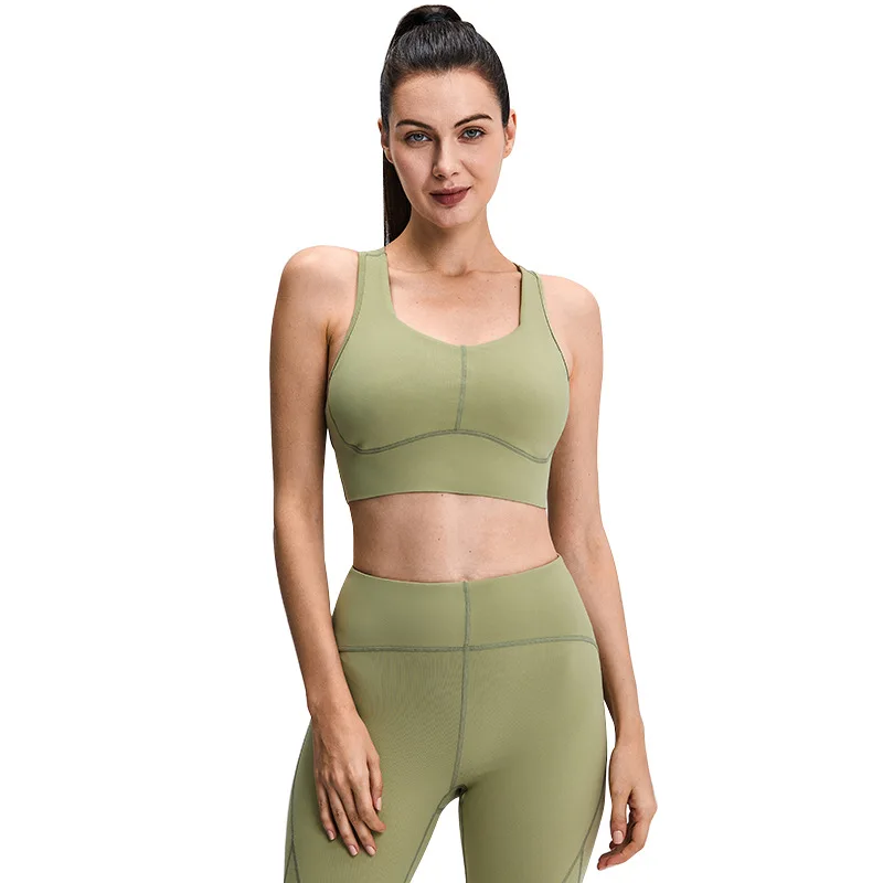 

UA_ROCK High Strength Support Women Sports Bra Gym Back X Type Hollow Out Workout Yoga Bra Breathable Quick Dry Running Bra