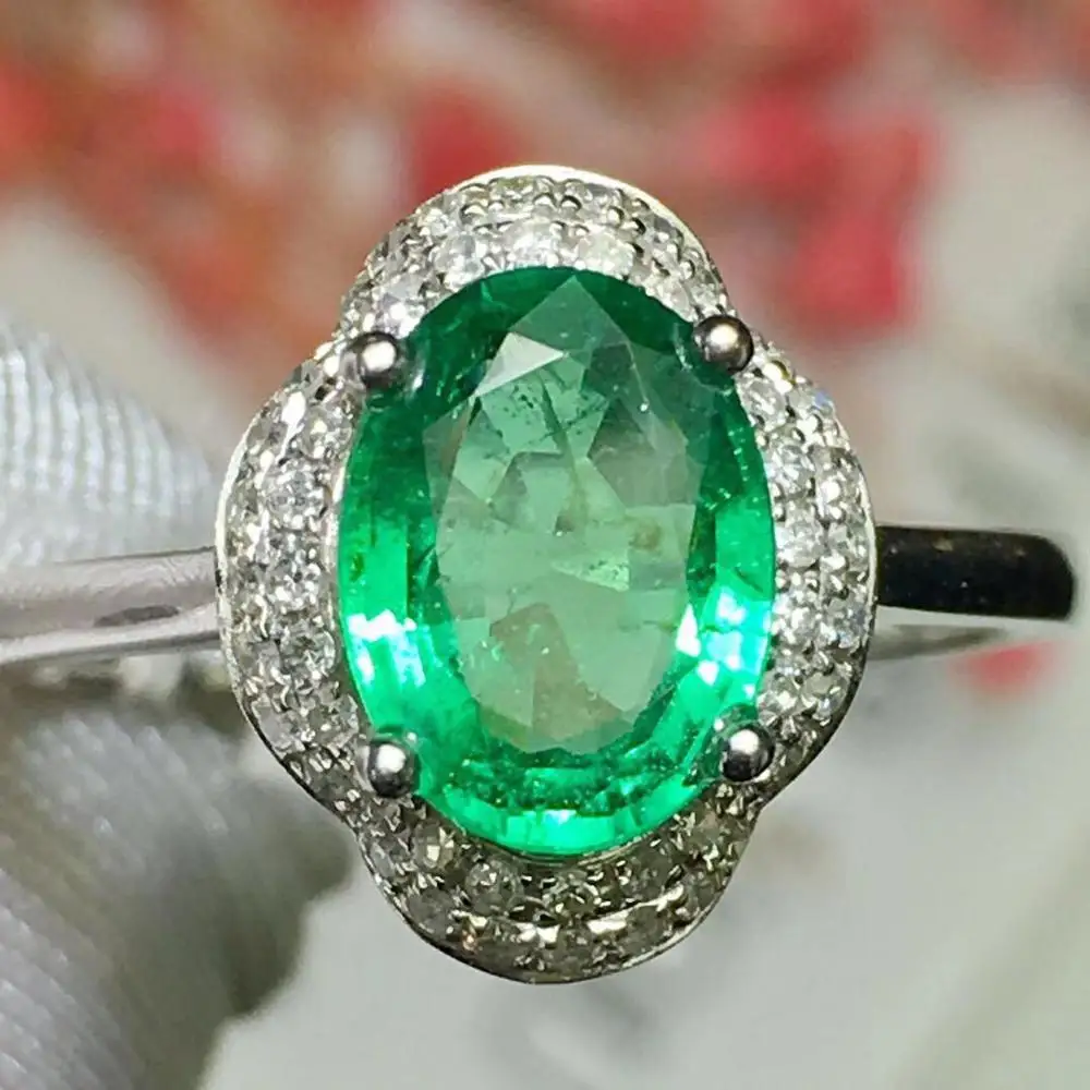 Женское кольцо с изумрудом 100% карата ювелирное изделие драгоценными