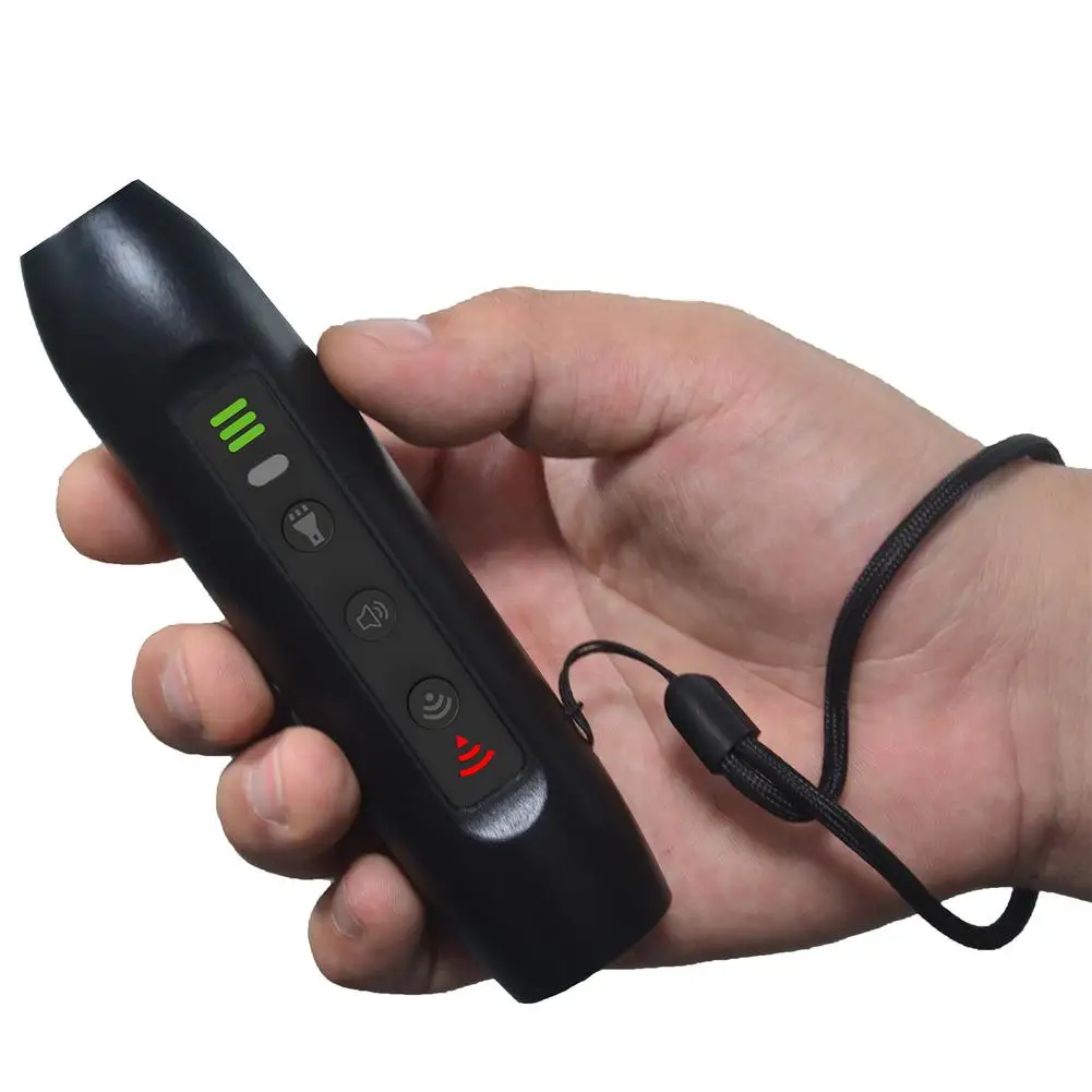 

Pet Ultrasonic Dog Repeller Anti Barking Stop Bark Training And Bark Control Device 3 Modes Rechargeable With 3W Flashlight 2021