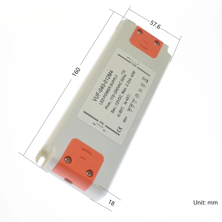 12V 40W Светодиодный трансформатор, 6 Вт, 12 Вт, 15 Вт, 30 Вт, 40 Вт, 60 Вт, AC 110-240 В, выход 12 В, адаптер питания, Светодиодная лента, светильник, источник питания для лампы - Цвет: 12V 40W