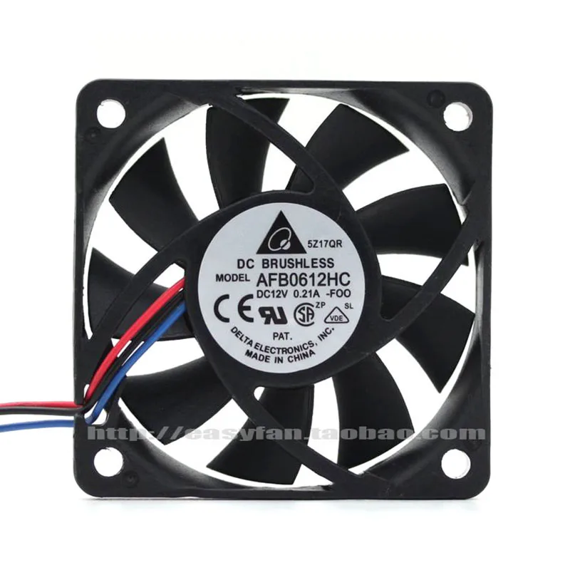Маленький чехол с двумя шариками Delta AFB0612HC, 12 В, 6013 дюйма, 6 см, измерительный Вентилятор охлаждения процессора, 60 × 60 × 13 мм, кулер