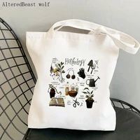 women shopper bag herbology chart printed kawaii bag harajuku shopping canvas shopper bag girl handbag tote shoulder lady bag