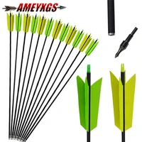 10pcs 30 archery carbon arrows flu flu 4 turkey feathers spine 400 hunting carbon arrow for bows hunting shooting accessories