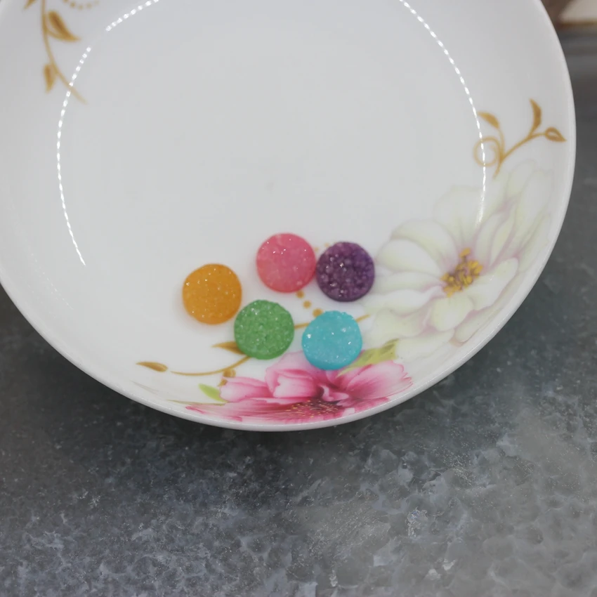 Плоские круглые бусины-кабошоны из драгоценных камней драгоценностей оптом 5