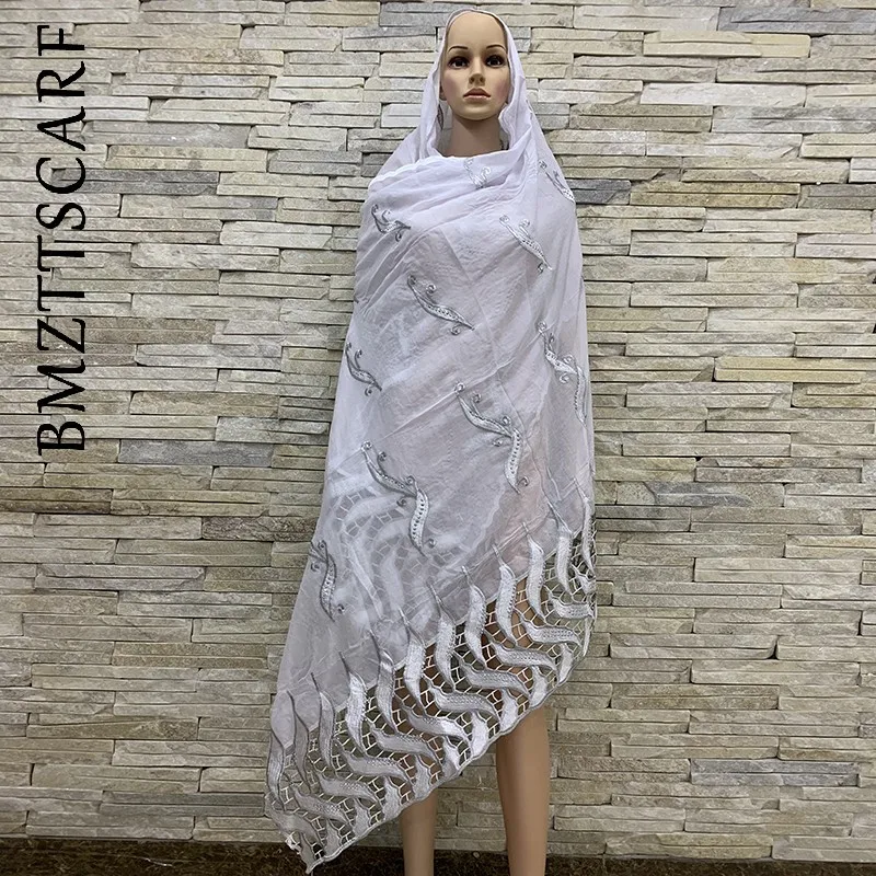 2019 African Women Scarf muslim embroidery cotton headscarf big scarf for Shawls Wraps BM626 |