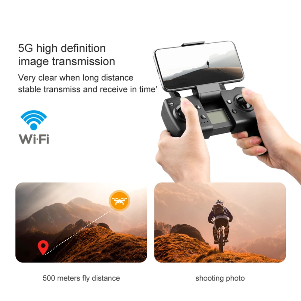 Радиоуправляемый Дрон с HD камерой 4K GPS FPV Wi Fi двойной 1080P Квадрокоптер широким