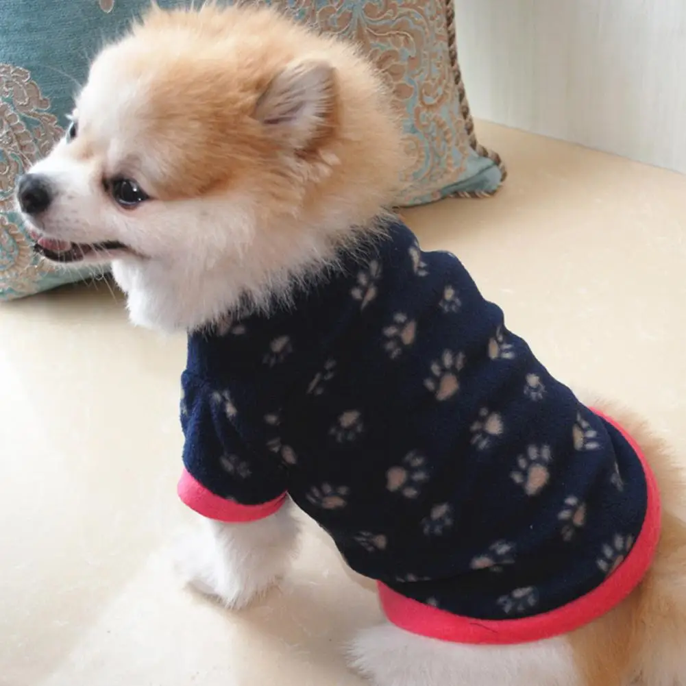 

Cartoon Claws Print Puppy Dog T-shirt Autumn Pet Costume Warm Clothes Apparel