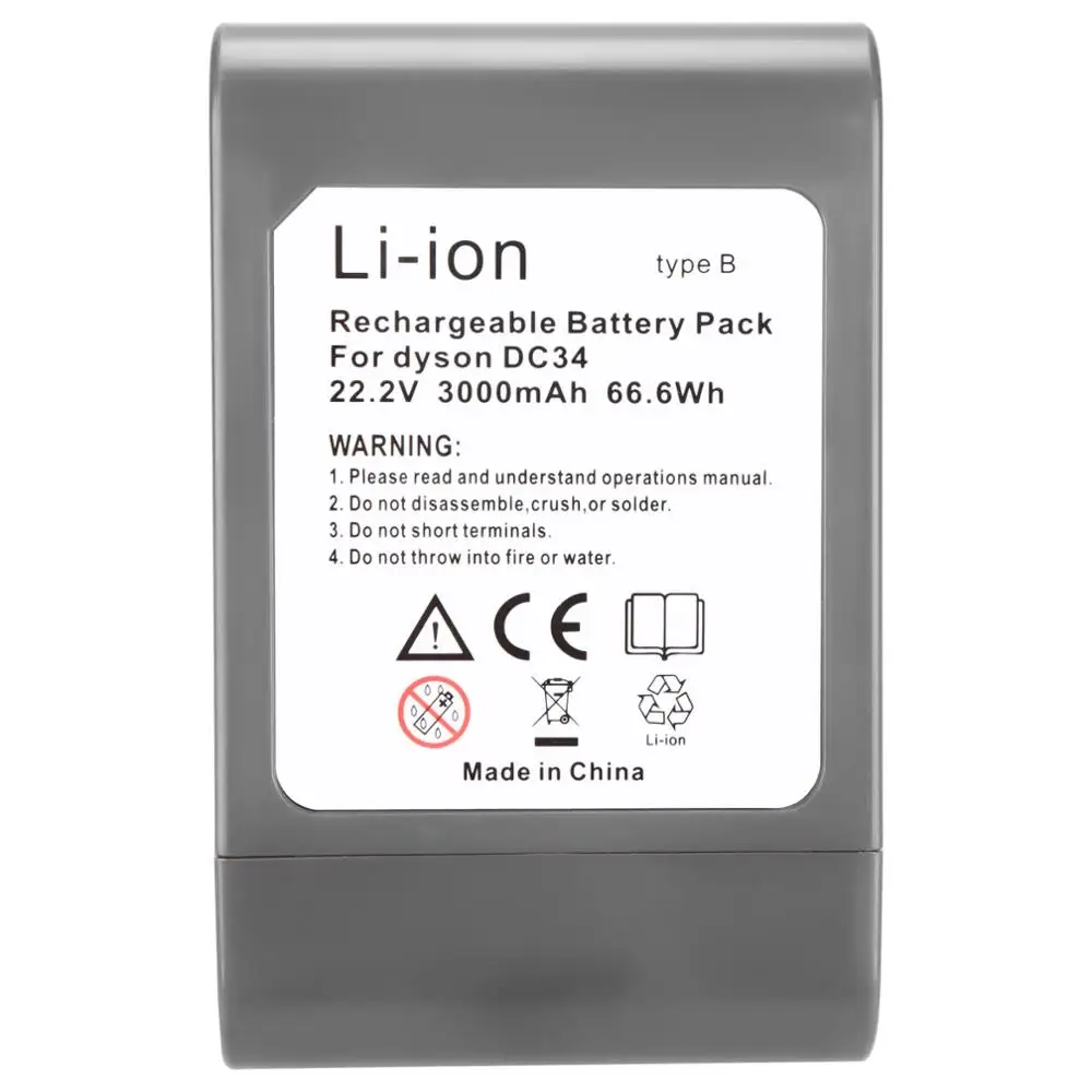 22 2 V 3000mAh литий ионный пылесос перезаряжаемая аккумуляторная батарея для Dyson Тип B