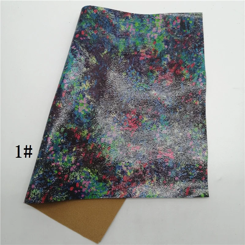 Искусственная кожа с цветочным принтом виниловая ткань листы фетровая подложка