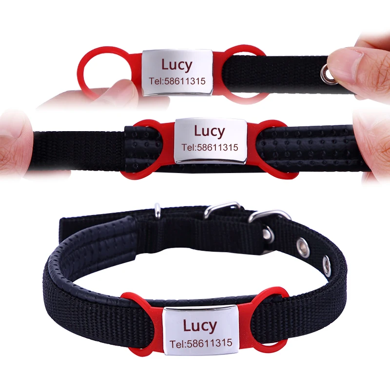 Персонализированные собаки ID тег растяжимый резиновый нержавеющей стали бирки