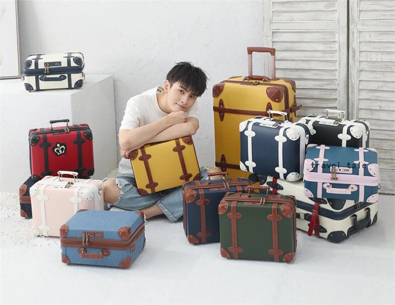 CARRYLOVE 2" 24" 2" inc. Женская Ретро кожаная сумка для багажа spinner trunks box trolly винтажный чемодан на колесах
