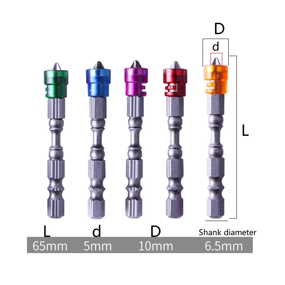 

5pcs Screwdriver Bit 65mm Electric Screwdriver Drills Bit Set S2 Alloy Steel Cutter Head Specification PH2# For Air Batch Tools