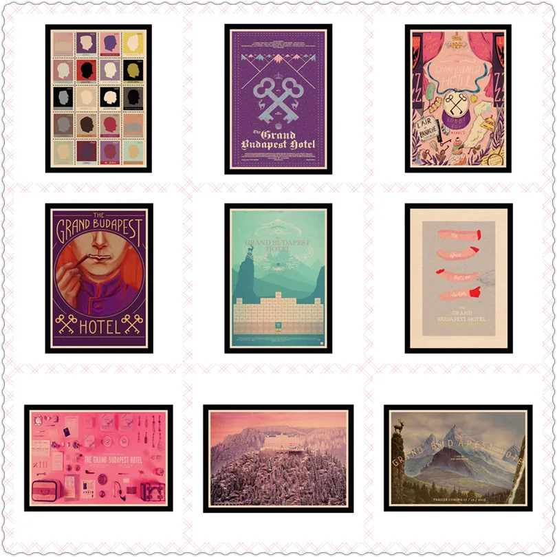 Отель Гранд Будапешт плакат декоративный DIY настенные холст стикеры домашний бар