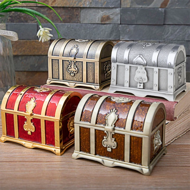 Прямая поставка Винтажная шкатулка для украшений пират сундук с сокровищами