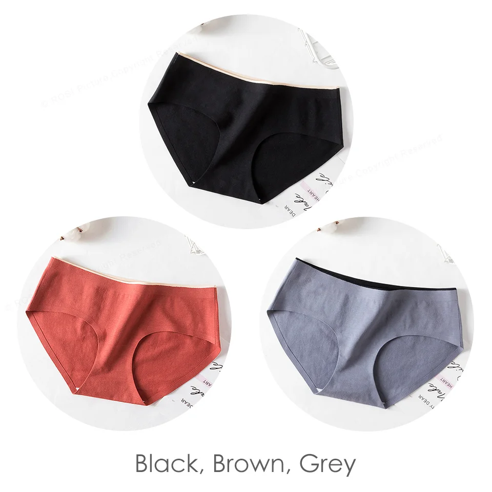 Black Brown Grey Новые Бесшовные женские трусы, сексуальные хлопковые трусики, женское нижнее белье, трусы, женское нижнее белье, интимные женские трусики - Цвет: Black Brown Grey