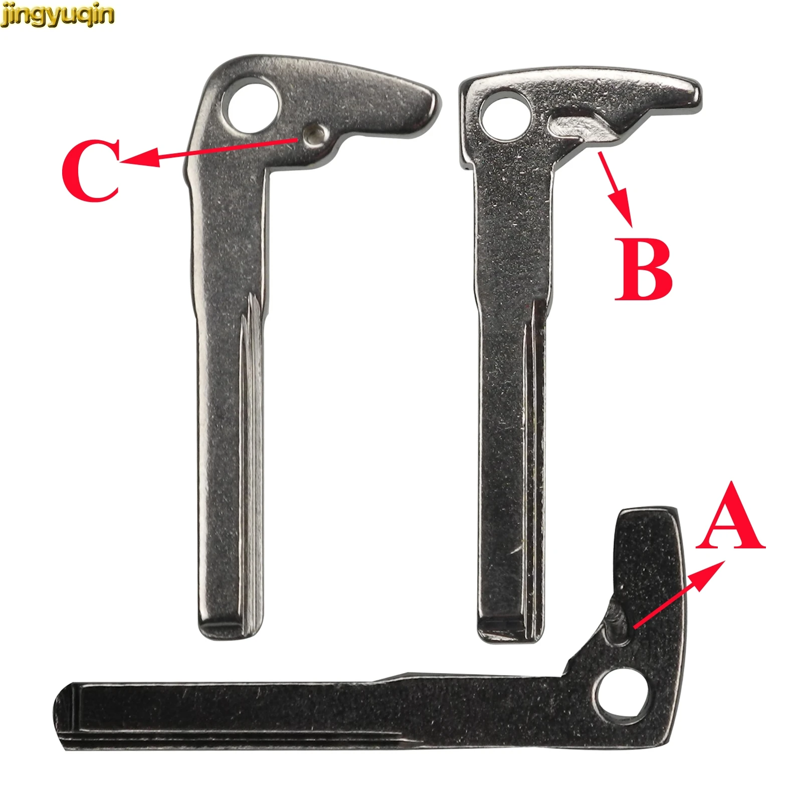 

Jingyuqin 20pcs Remote Smart Key Blank Fob Replacement for Mercedes Benz Smart Chrome Uncut Blade lade Insert