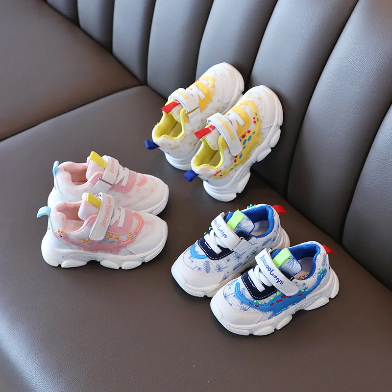 

2021 Children's Running Shoes Boys Casual Shoes Fashion Girls Breathable Knitting Sneakers Soft Non-Slip Kids Boys Sneakers