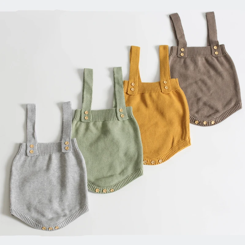 Комбинезон для новорожденных девочек и мальчиков трикотажный осенне зимний