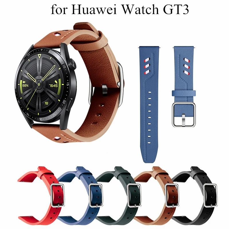 

Genuine Leather Strap Watchband For Huawei Watch GT 3 42mm 46mm Wristband Quick Releas Bracelet For Huawei GT 3 Watch Band