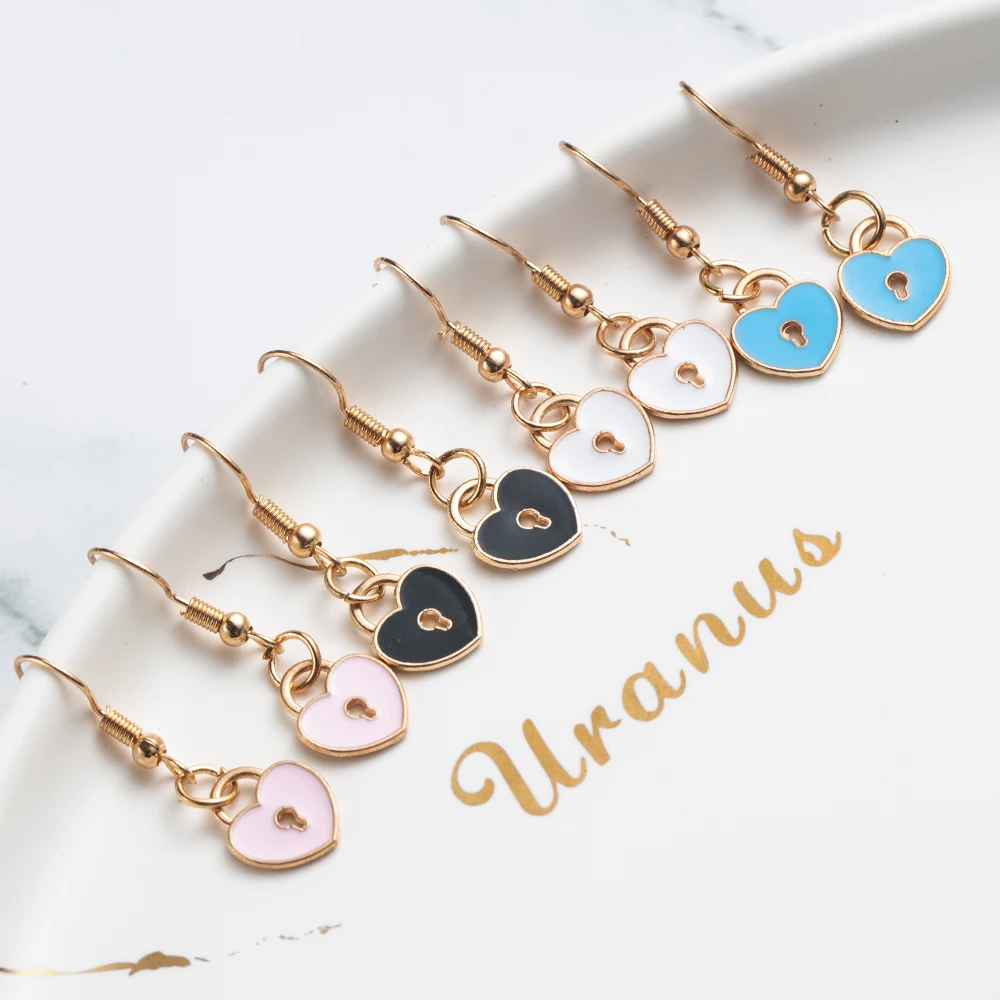 Милые серьги с подвеской в форме сердца для женщин модные корейские