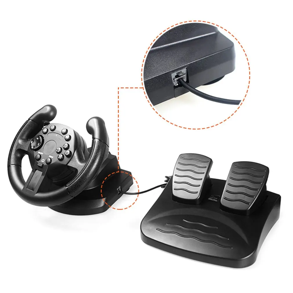

PC Gaming Steering Wheel Usb Computer Vibration Steering Wheel 180 Degree Rotating Game Vibration Racing Steering Wheel