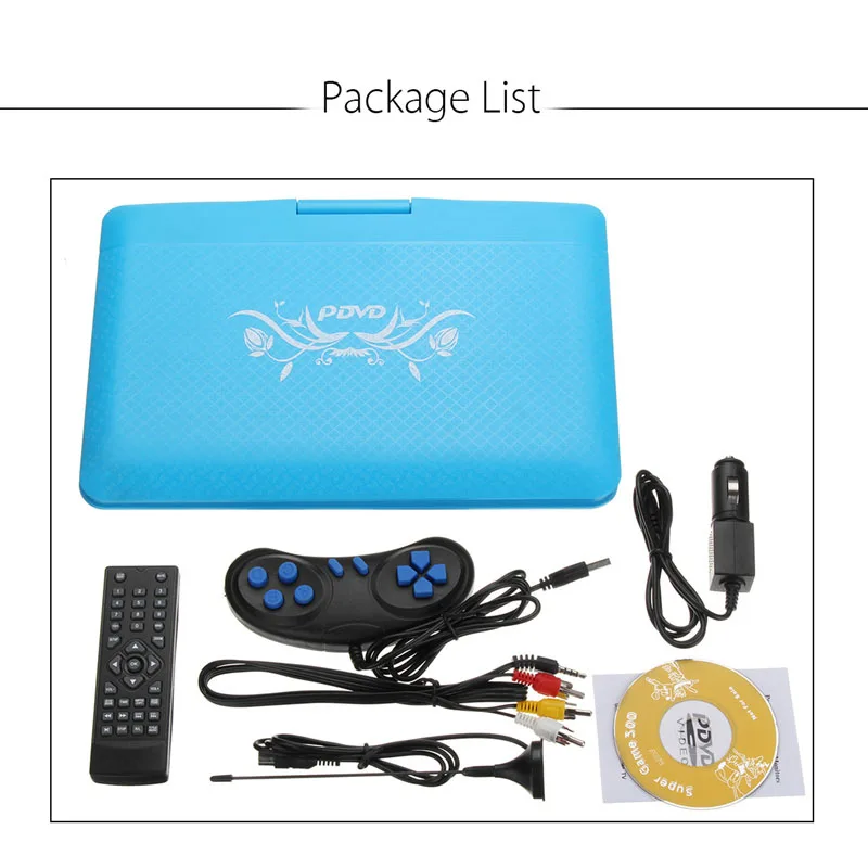 

ICREATIVE Portable DVD Player 270 Degree Rotating Screen Rechargeable Digital Multimedia Player for Cars TV DVD Game Outdoor