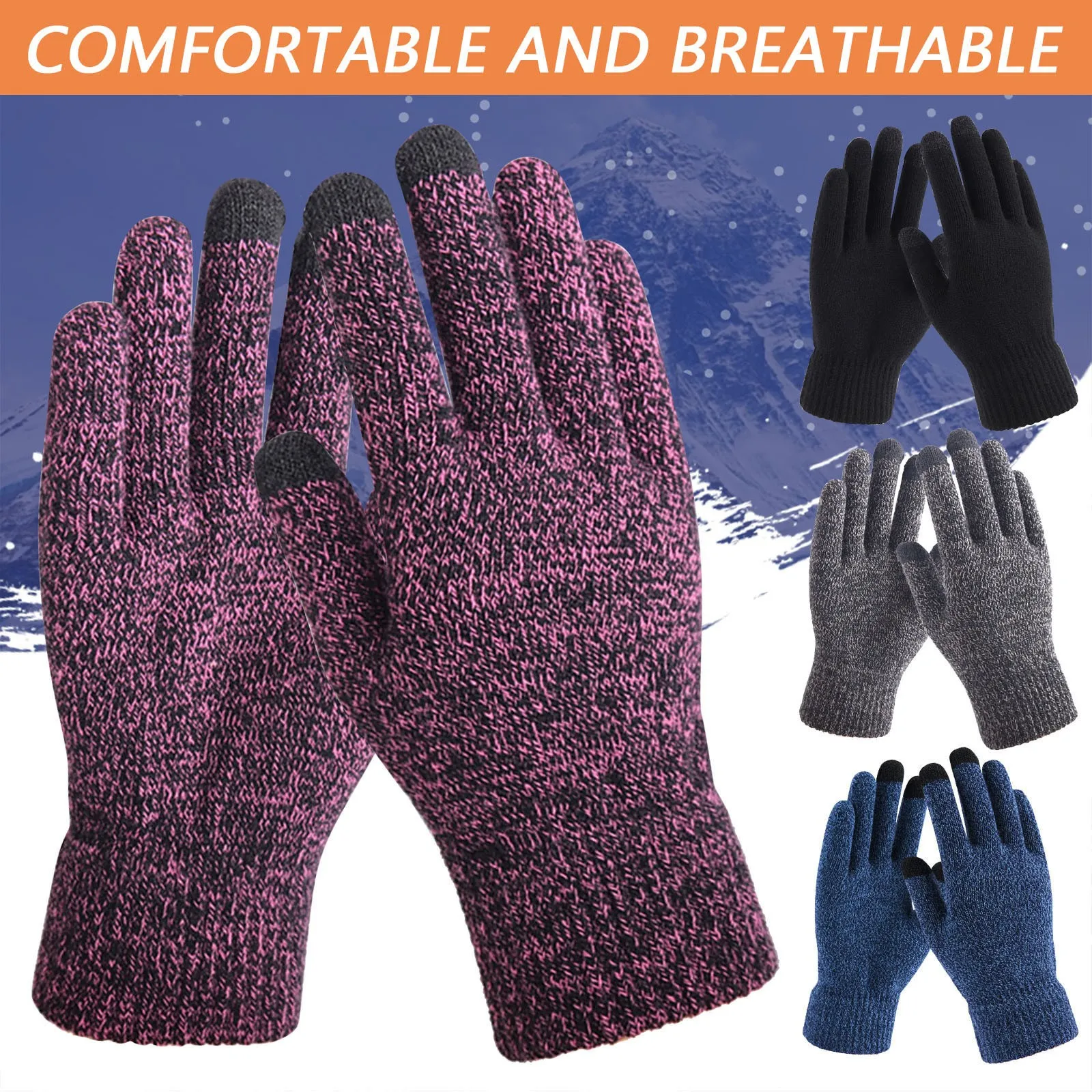 

New Warm Knitted Gloves Men and Women Add Velvet Padded Wool Touch-screen Gloves in Autumn and Winter Gym Gloves Xmas Gift