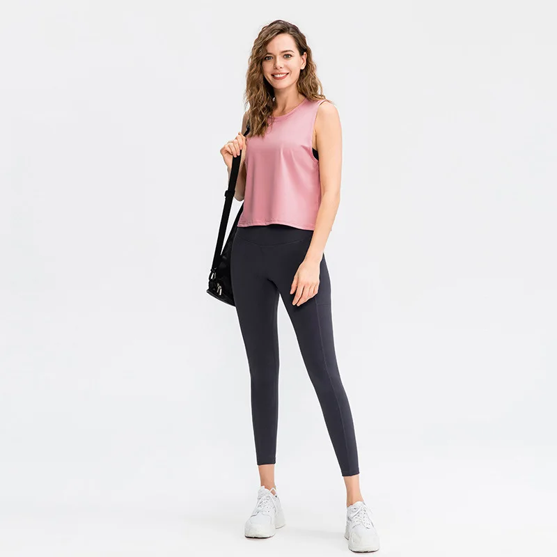 

Sport Vest for Women Mesh Patchwork Top Sleeveless Fork Quick Dry Candy Color Large Size Yoga Sports Workout Tee Tank