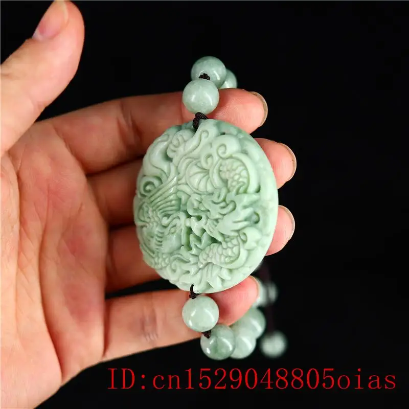 Нефритовый дракон феникс браслет ювелирные изделия очарование Мода жадеит