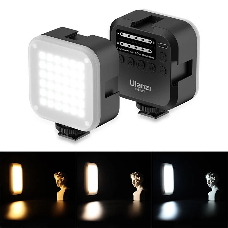 

Ulanzi U-Bright 2700-6500K LED Video Light Mini Vlog Light CRI95 Color Gel Lamp Mobile DSLR SLR Camera Vlog Light On Camera
