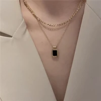 cowbread korean necklace for women double layer clavicle chain vintage high sense womens neck chain jewelry