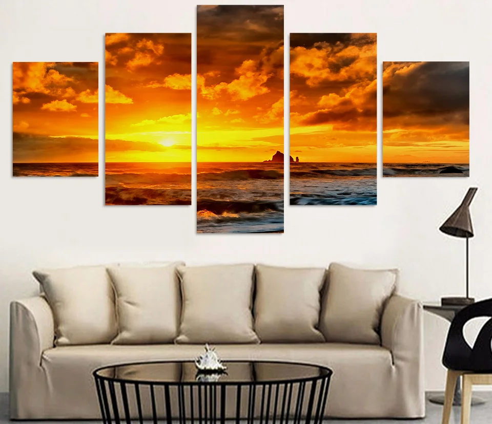 

HD Printed Painting Sea Sunset Canvas Print room decor print poster picture canvas(No Frame)