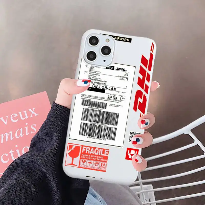 

DHL Express 50th Anniversary Edition Label Phone Case Candy Color for iPhone 6 7 8 11 12 s mini pro X XS XR MAX Plus