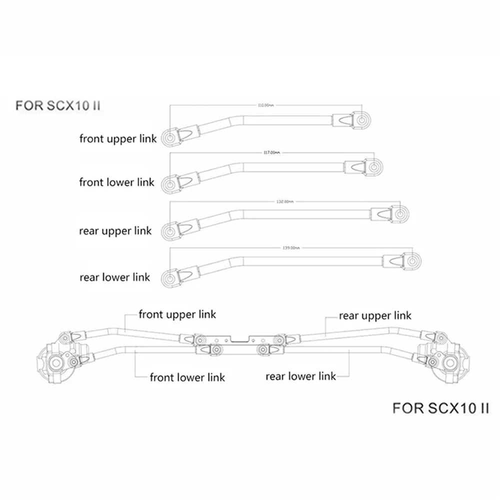 Титановые рулевые соединения с пластиковыми наконечниками галстуков для 1/10 Axial