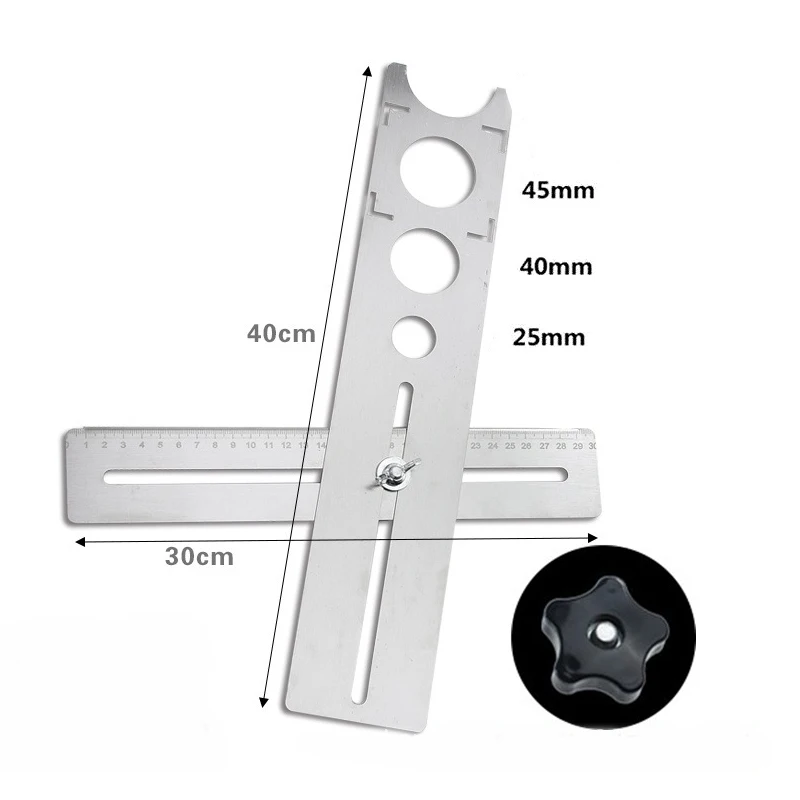 

Ceramic Tile Perforation Locator Stainless Steel Ruler Lengthened Thickened Multi Function ruler for Home Decoration RH