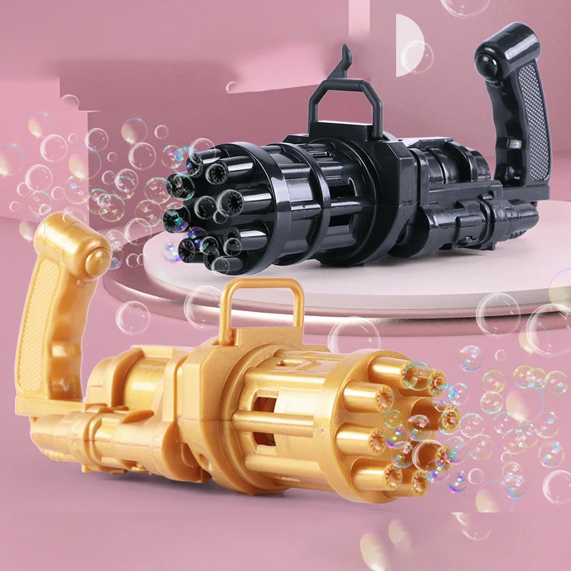 

Kids Automatic Gatling Bubble Gun Toys Summer Soap Water Bubble Machine 2-in-1 Electric Bubble Machine For Children Gift Toys