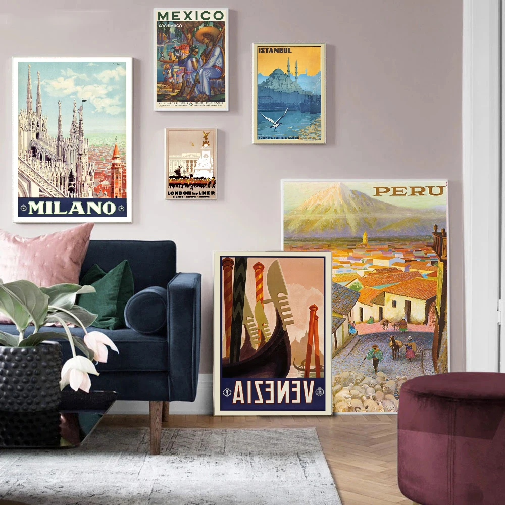 Винтажный постер с изображением Милана для путешествий венецианского