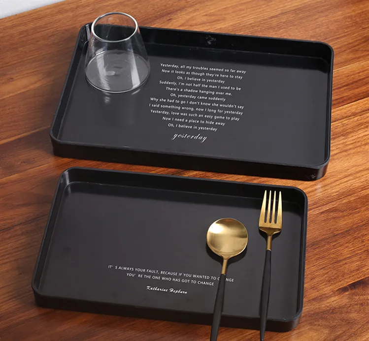 Прямоугольный поднос в скандинавском стиле для хранения большой пластиковый