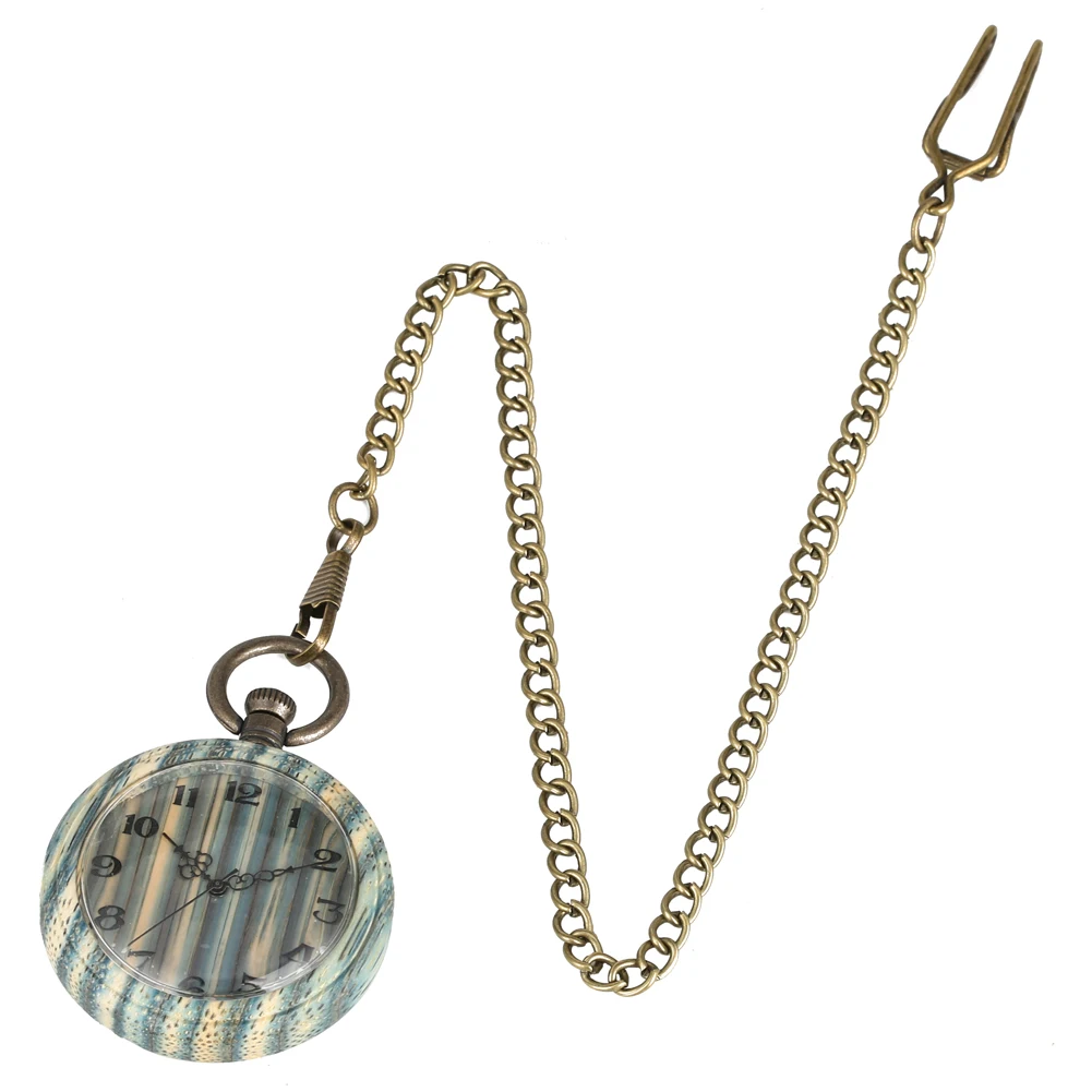 Special Green Bamboo Quartz Pocket Watch for Women Clear Arabic Numerals Wooden Watches Pendant | Наручные часы