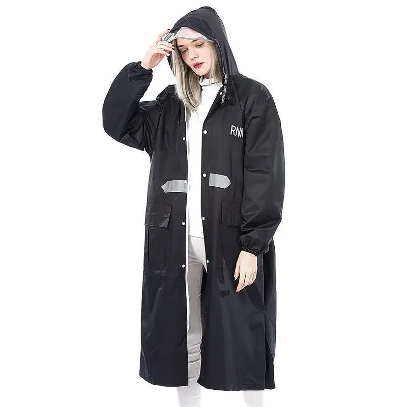

New Hooded Rain Poncho Waterproof Windbreaker Women Raincoat Men Black Rain Clothes Covers Rain Jacket Coats Motorcycle Rainwear